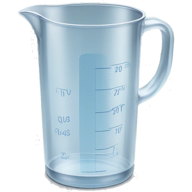 Realistic glass measuring cup emoji