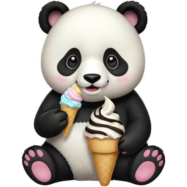 Panda eating ice cream emoji