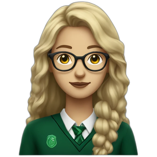 Dark blonde Slytherin Student with glasses emoji