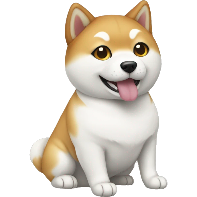 Shiba Inu with white cat emoji