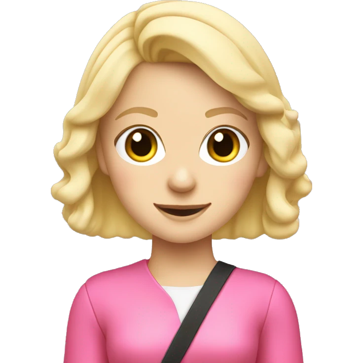 Cute blonde girl driving a Pink toyota Yaris  emoji