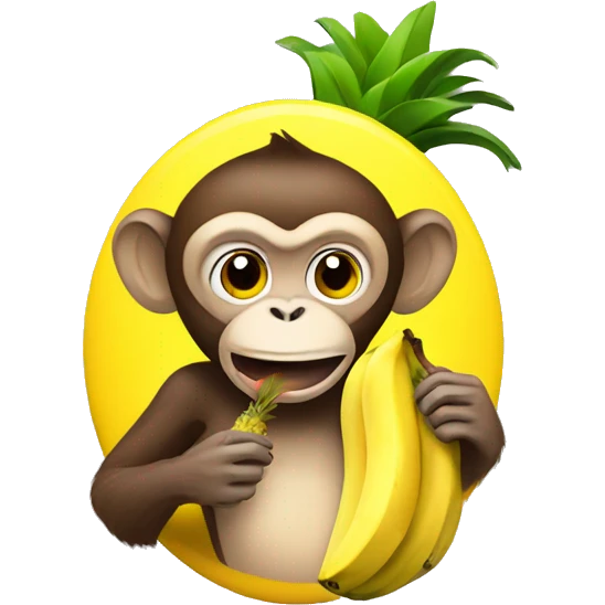 monkey EATING ANANAS BANANA emoji