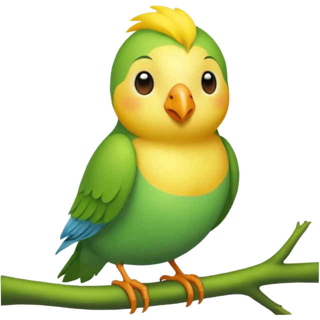 A love bird with color green and his head yellow  emoji