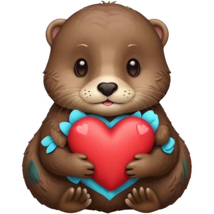 Otter with heart emoji