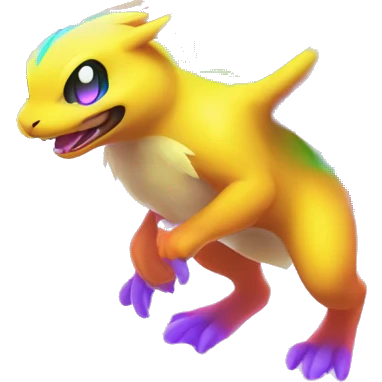 Colorful Neon Colors Vibrant Colors Flying Fakémon-Pokémon-Creature Full Body emoji