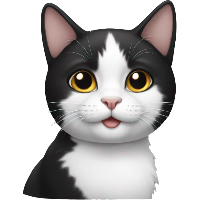 black and white cat emoji