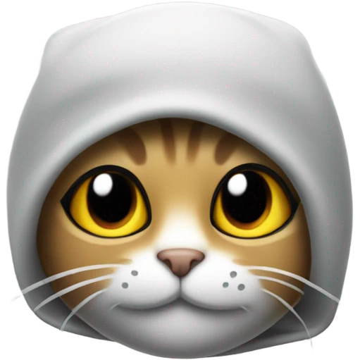A cat wearing a ski mask emoji