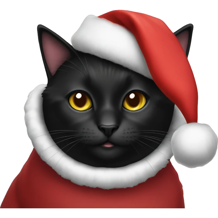 Black cat with Santa hat emoji