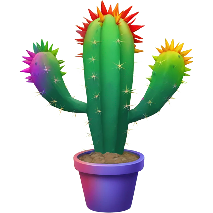 Rainbow cactus emoji