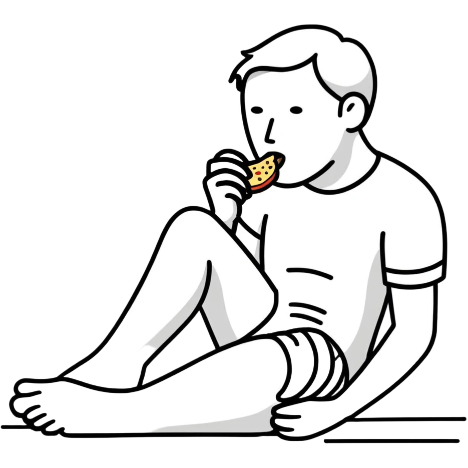 Homme mangeant un pied emoji