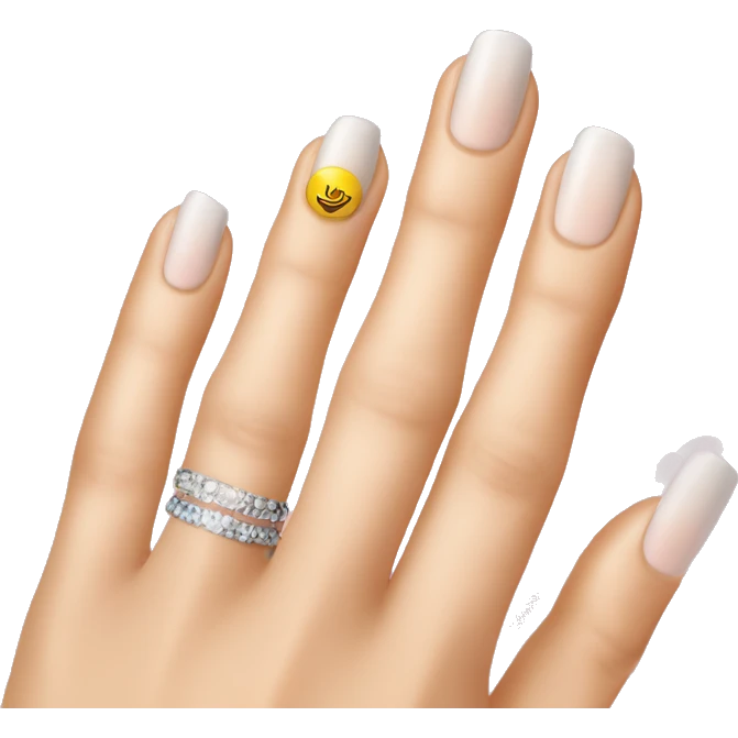 French tip nails ￼ emoji