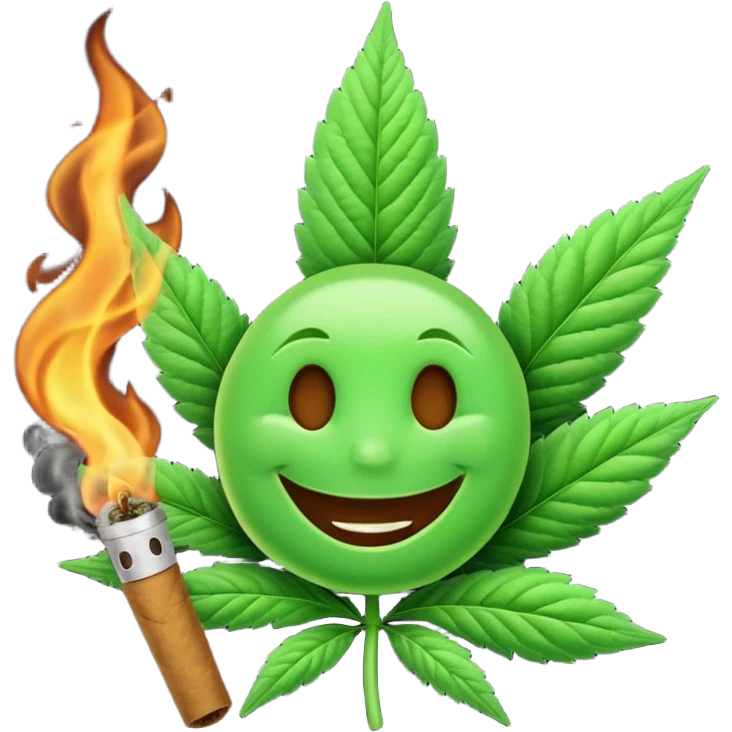 a marijuana joint with a happy face emoji