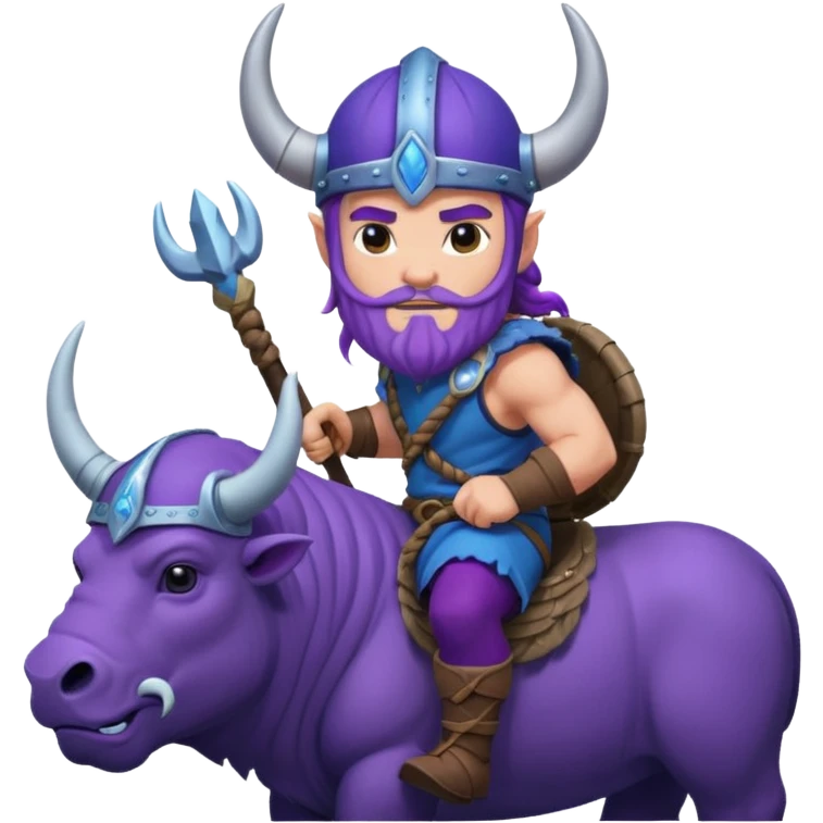 Purple Viking riding a blue bison emoji