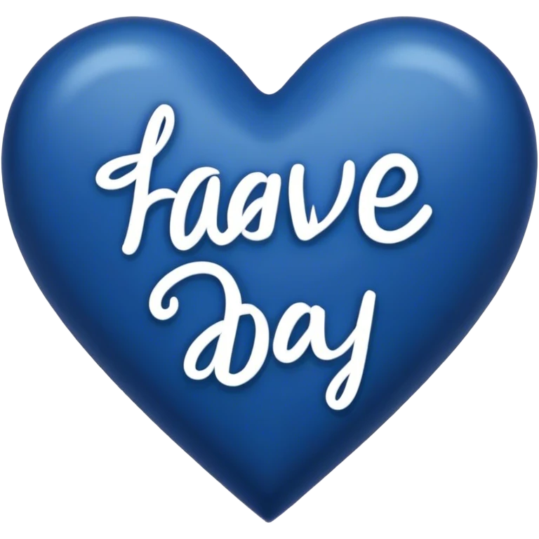 Dark blue heart with the words Have a Good Day in the middle emoji