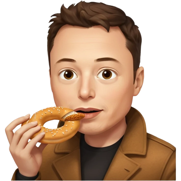 Elon Musk eats simit emoji