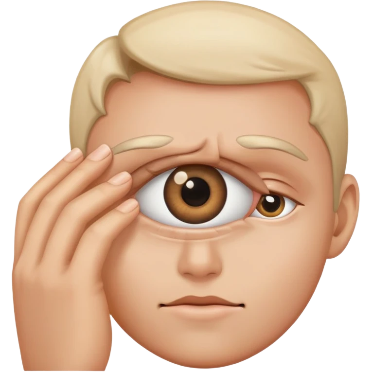 A person holding their eye emoji