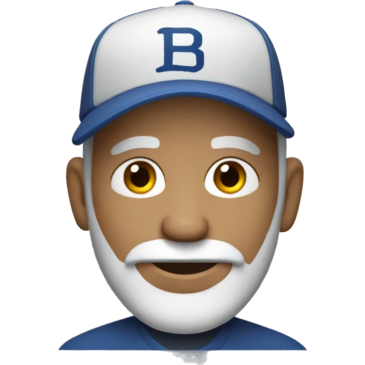 Grey bearded man with bald head and baseball cap emoji