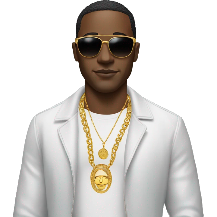 Black man with shape up and Versace sunglasses  emoji