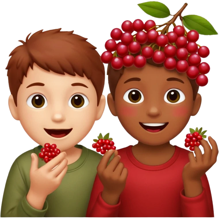 Bushman children joy eating emoji