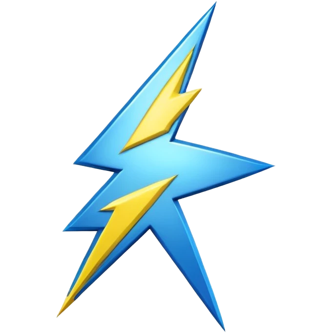 “Emoji-style R logo, metallic silver with electric blue outline, bold and rounded like a sticker. Blue lightning bolt ⚡ on the left, yellow lightning bolt ⚡ on the right. Soft glow, glossy 3D finish, centered, white or transparent background.”But take reference of photo  emoji