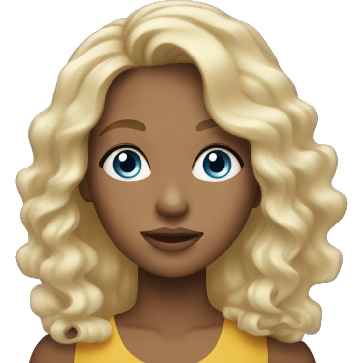 blonde girl with wavy hair blue eyes emoji