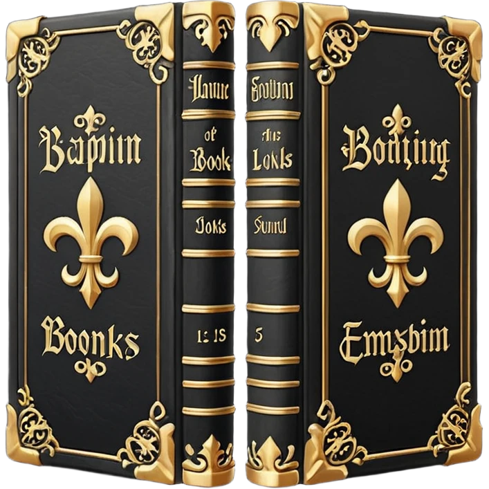 5 black gothic books emoji