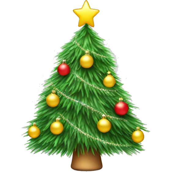 cozy christmas tree with tinsel emoji