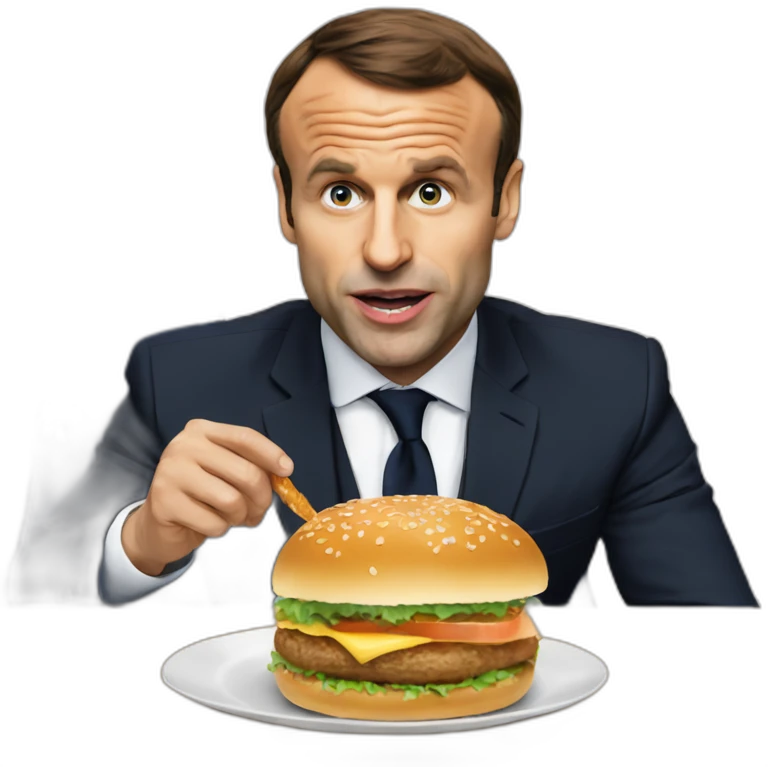 Macron qui mange un gurger emoji
