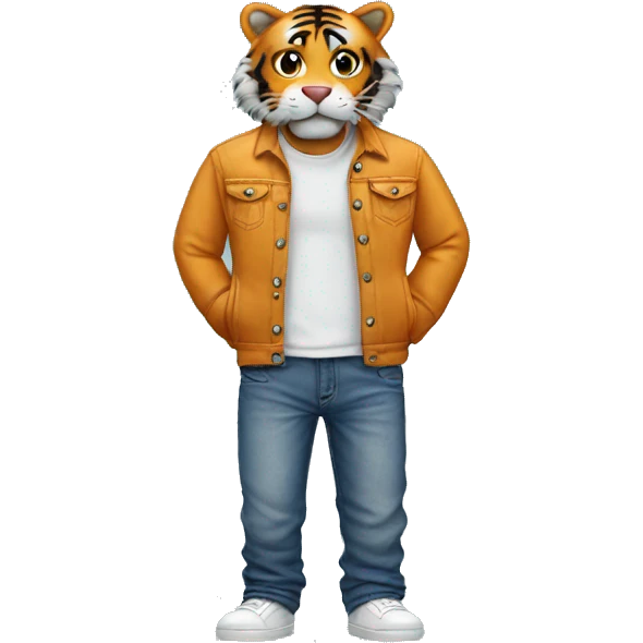 Tiger in a jeans emoji
