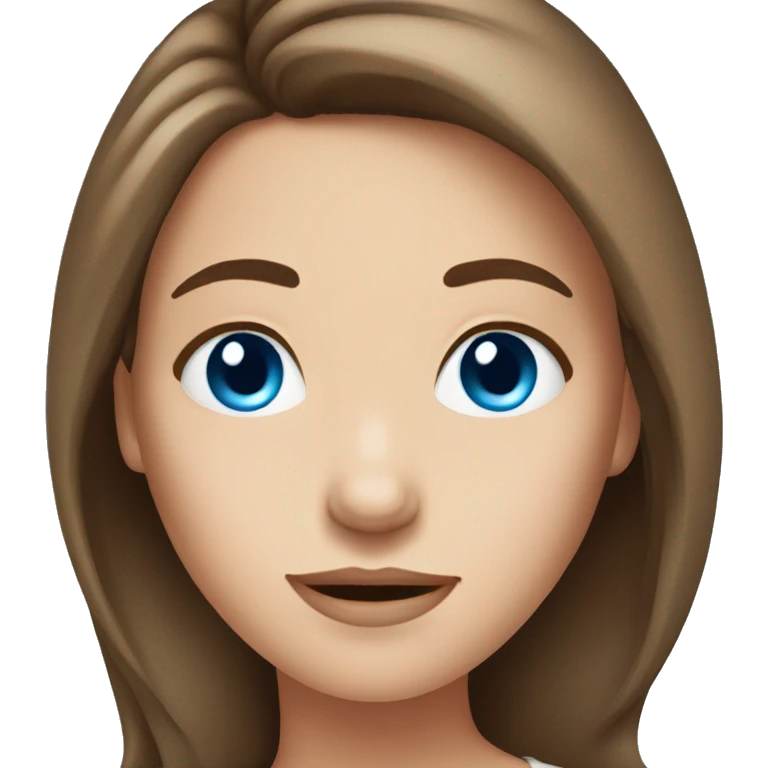 Cute woman with brown hair and blue eyes emoji