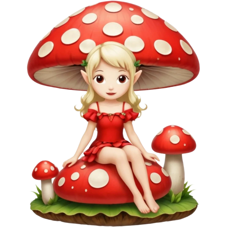 Fairy sitting on mushroom emoji