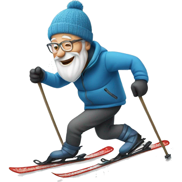 Old man snow skiing  emoji