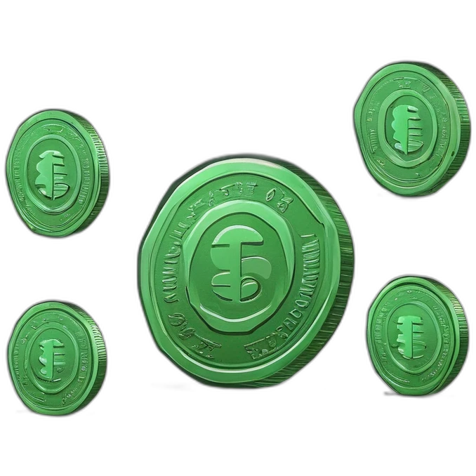 Green coins  emoji
