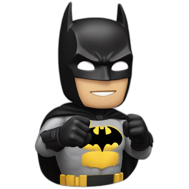 Batman doing finger cross emoji