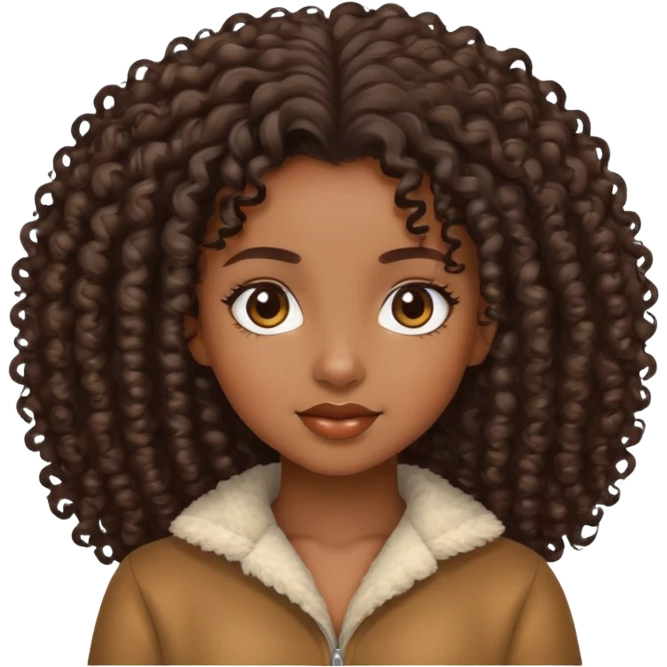 black girl with curly hair emoji