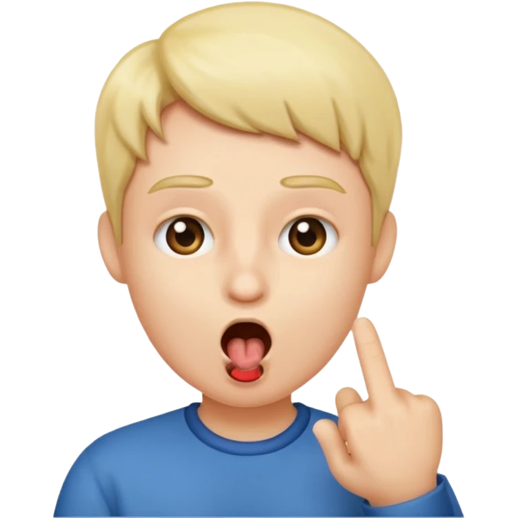 Finger in open mouth emoji