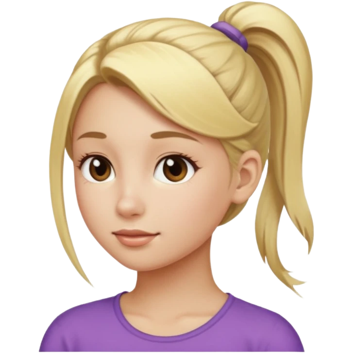 blonde girl pony tail emoji