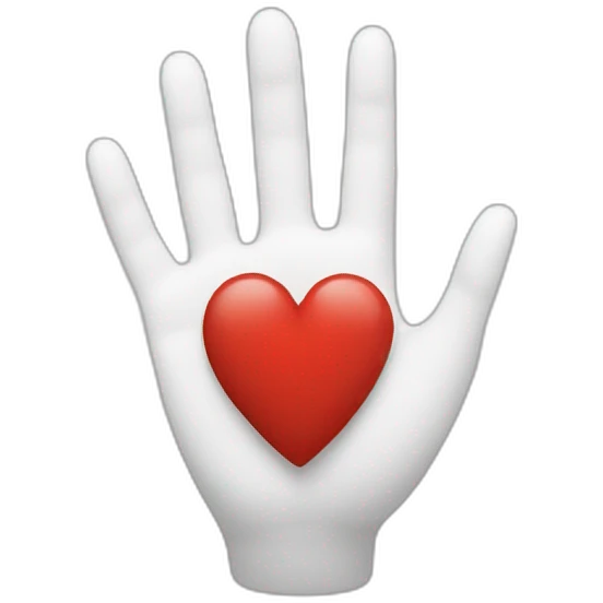 Un corazon con mano blanca emoji