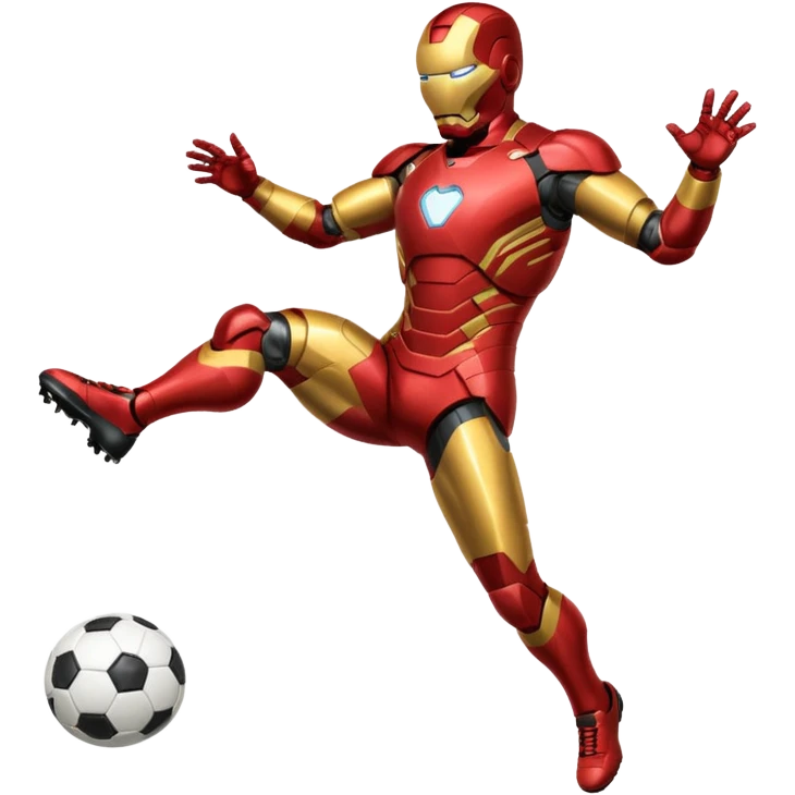 Iron man scoring a goal emoji