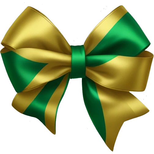 Green and gold Holliday bow emoji