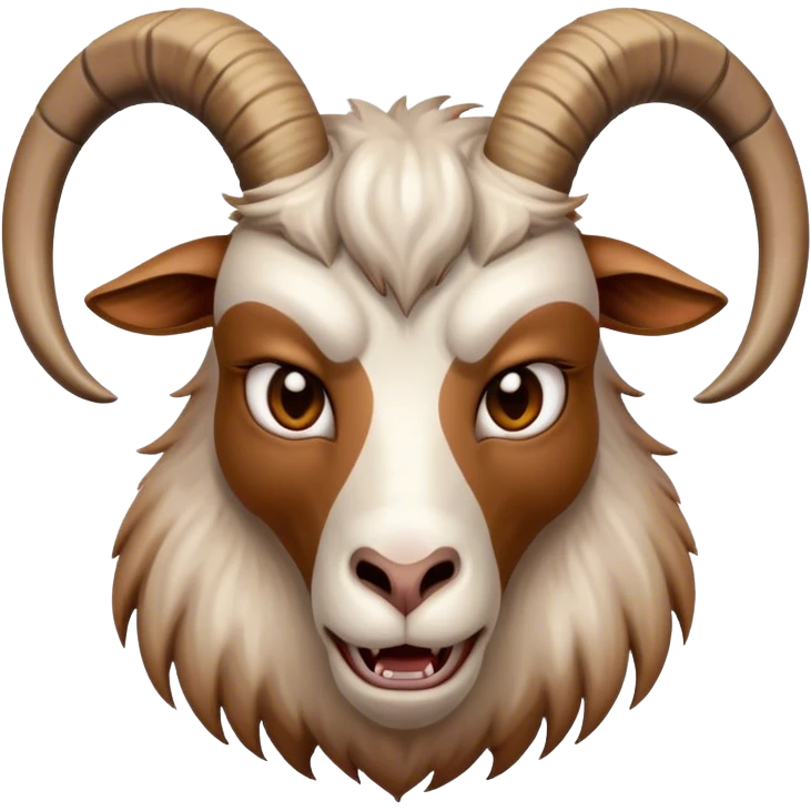 Very angry frowning goat emoji