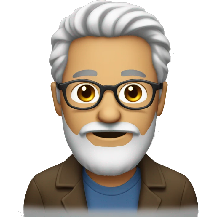 Man with round glasses and gray beard emoji
