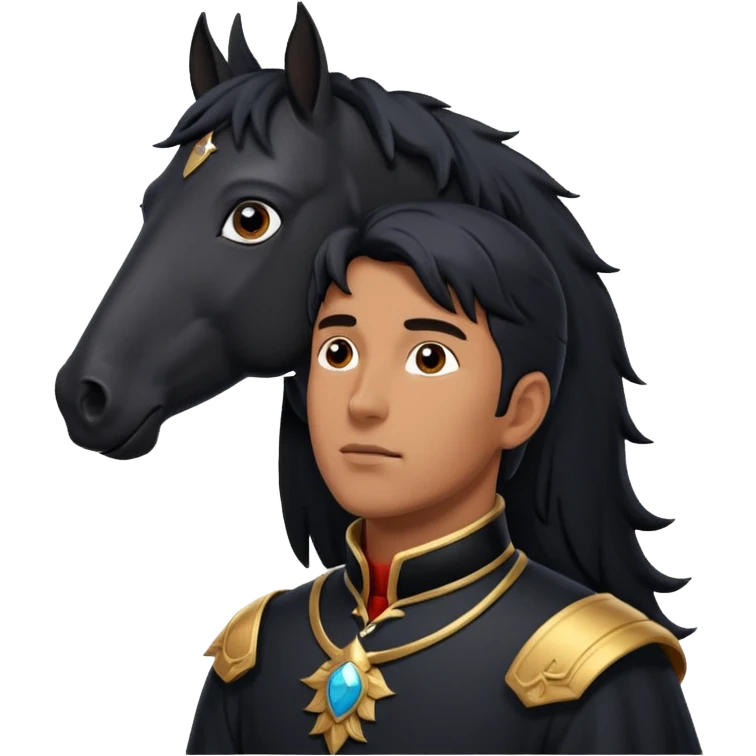 Let him look upA black flying horse emoji