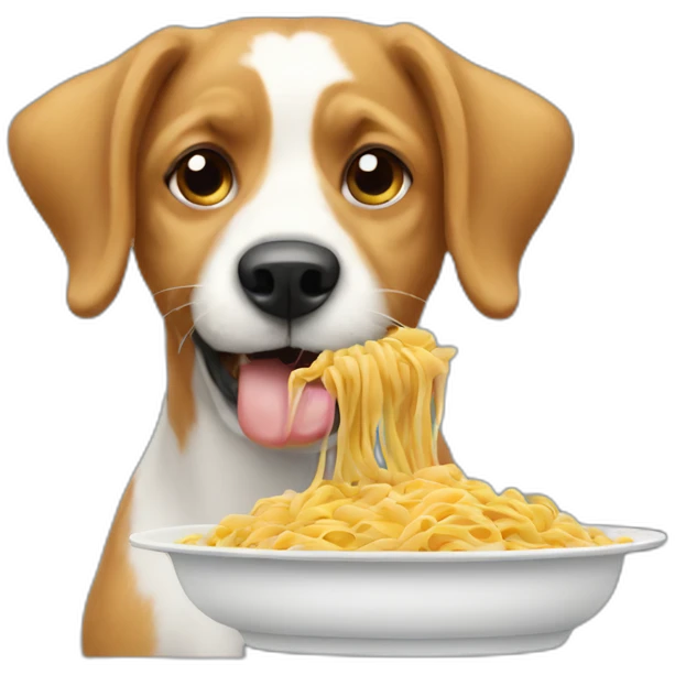 dogs eating pasta emoji