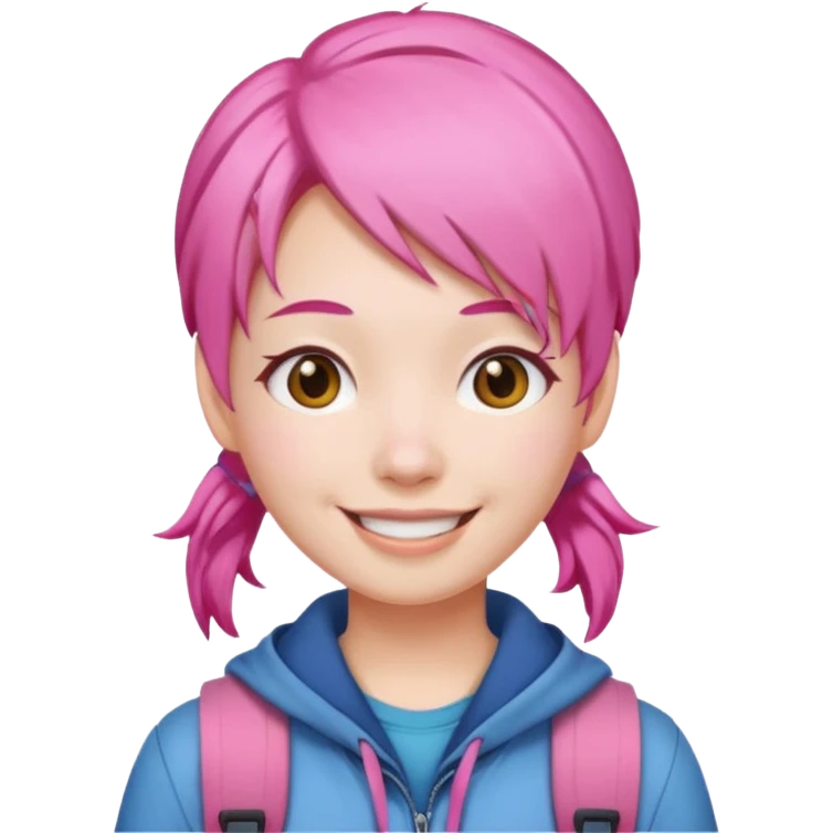 chinese pink haired toutist emoji