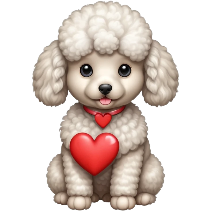 Cute poodle giving a heart  emoji