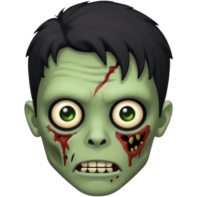 🧟‍♂️ with black scene hair and a little more human looking emoji