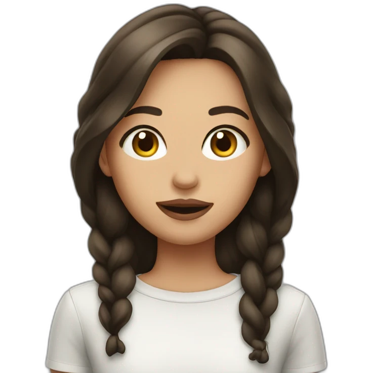 brunette girl with smoke on her mouth emoji