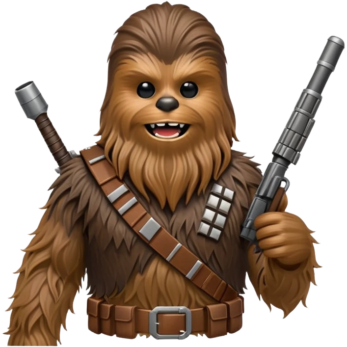 Chewbacca, the wookiee from Star Wars with brown fur and bandolier emoji