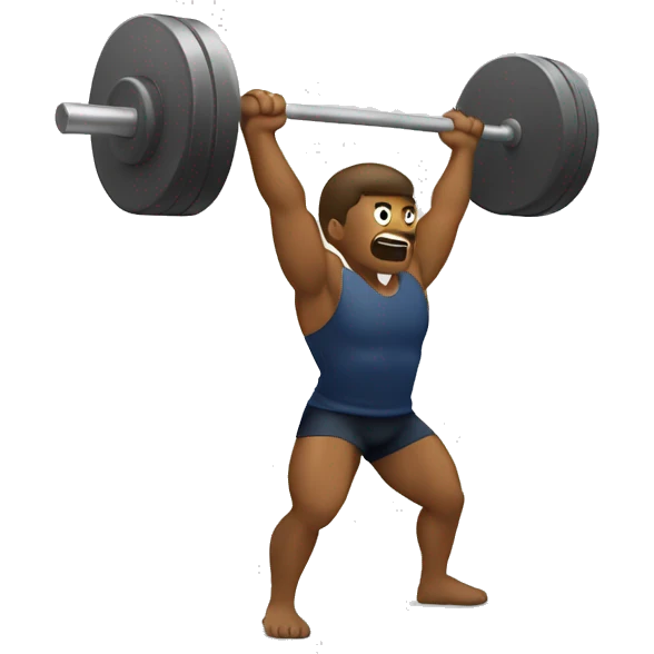 person raising the barbell. add text raising the bar emoji